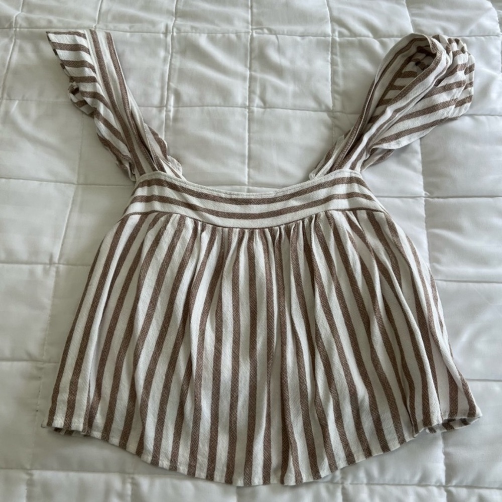 Abercrombie & Fitch Striped Linen Tank Top